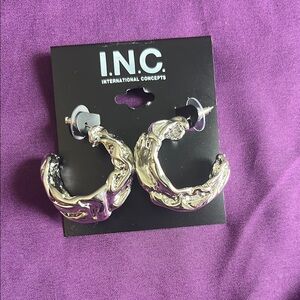 INC International Concepts Silver Butterfly Earrings